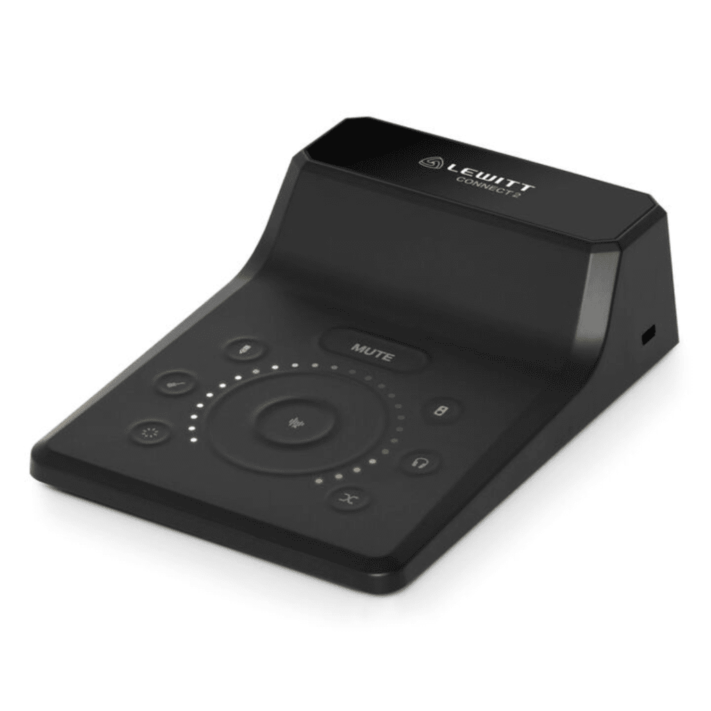 Close-up of the Lewitt CONNECT 2 audio interface with multiple input and output ports