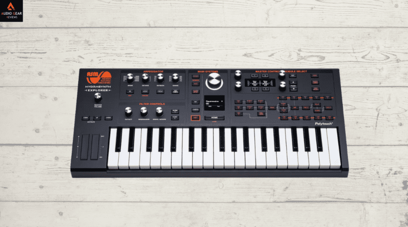 Top view of the Hydrasynth Explorer synthesizer’s control knobs