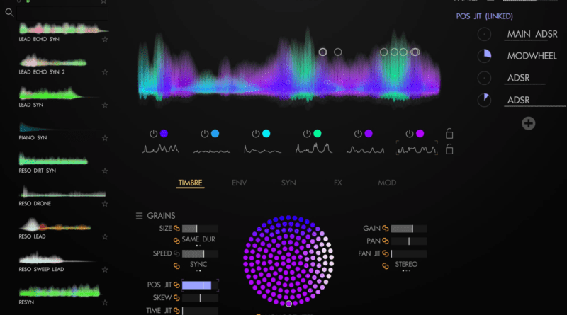 Closeup cover image of the Tracktion Novum soft synth with a sleek interface
