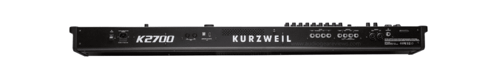 Rear view of the Kurzweil K2700 showing connection ports