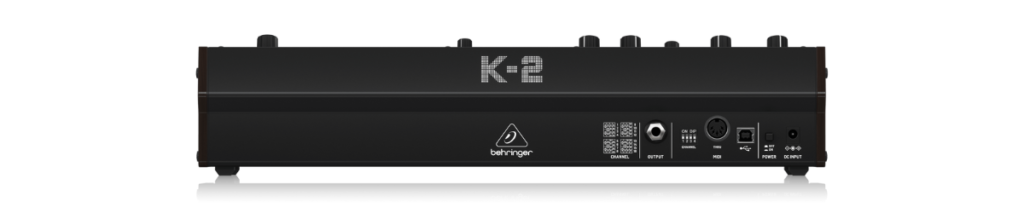 Rear view of the Behringer K-2 MK II showing connection ports