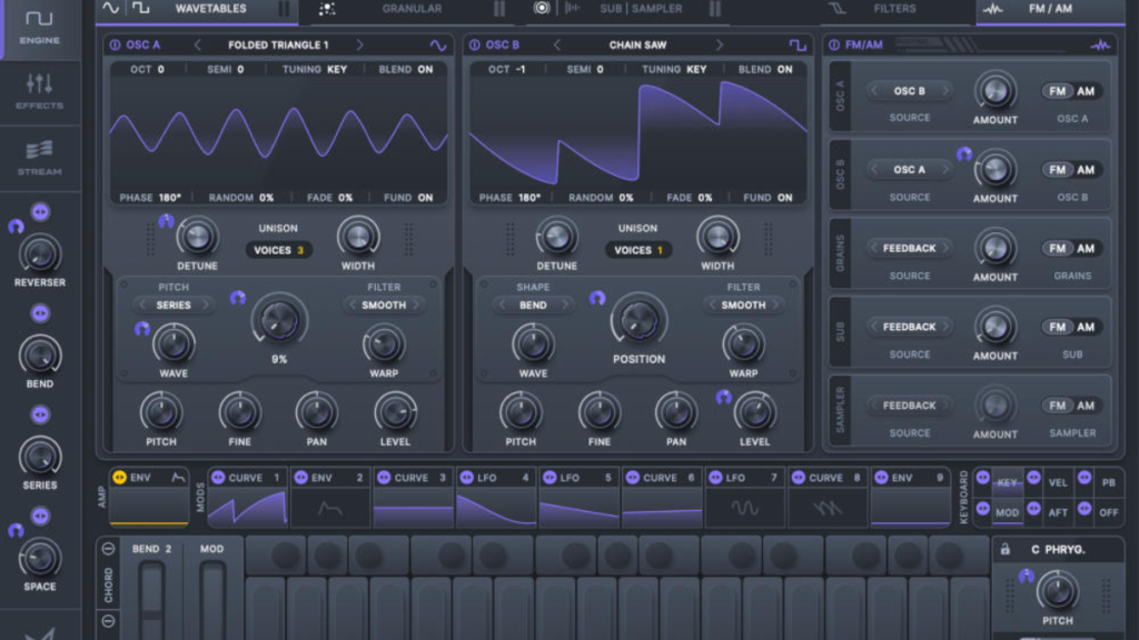Closeup cover image of the Minimal Audio Current soft synth with a sleek interface