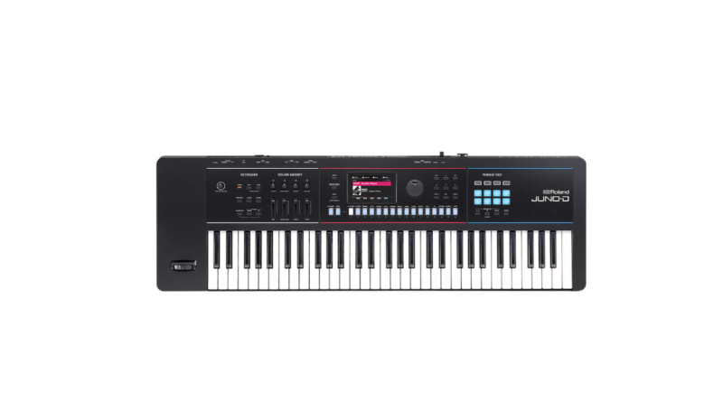 Roland JUNO-D SERIES front view showing keyboard and control panel