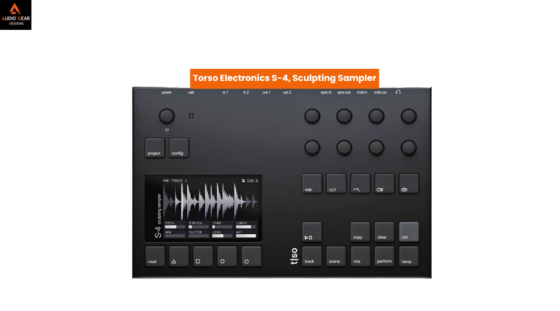 Top view of the Torso Electronics S-4 Sculpting Sampler’s pads and control knobs